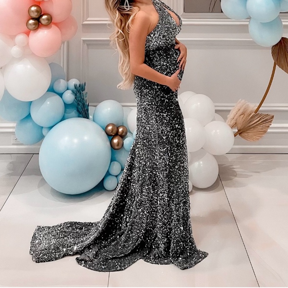Abyss By Abby Silver Maxi Dress